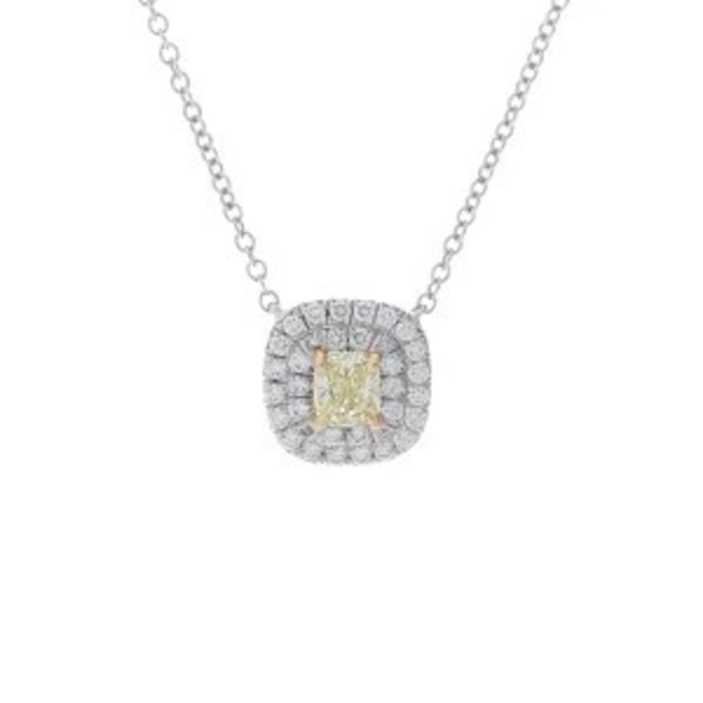 Tiffany Co Soleste Necklace Platinum Yellow Gold YG Diamond